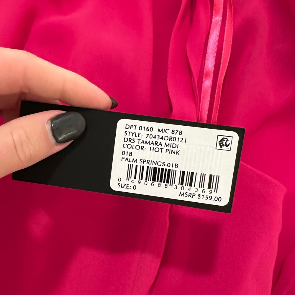 Never worn BEAUTIFUL pink Midi Dress with bow tip straps! - Picture 2 of 3